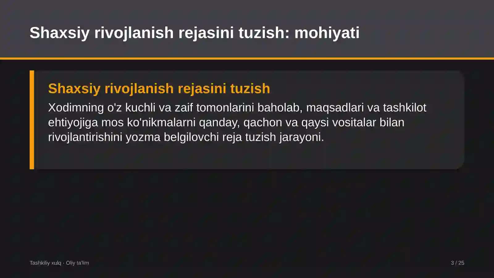 Shaxsiy rivojlanish rejasini tuzish: mohiyati 3