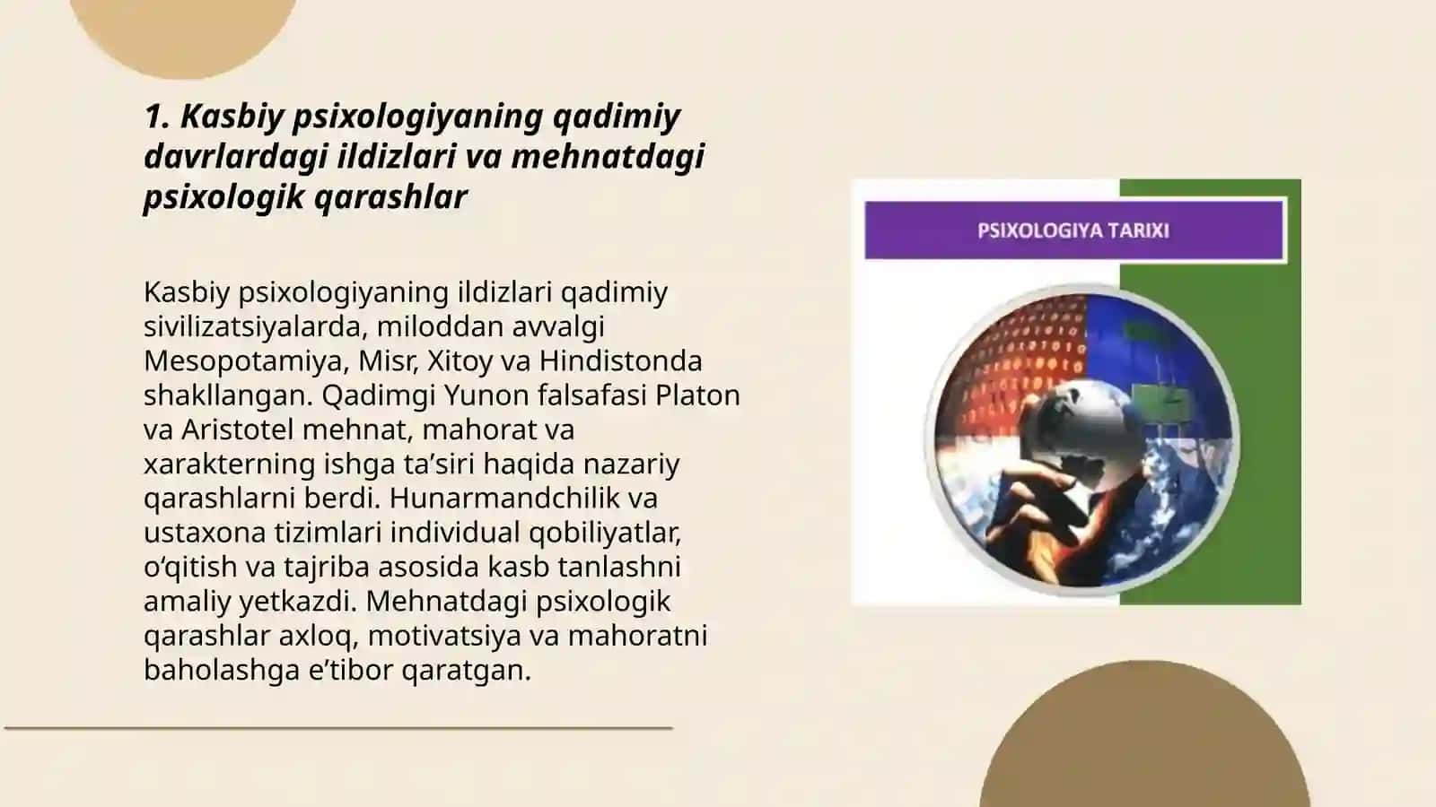 Kasbiy psixologiya fanining rivojlanish tarixi 3