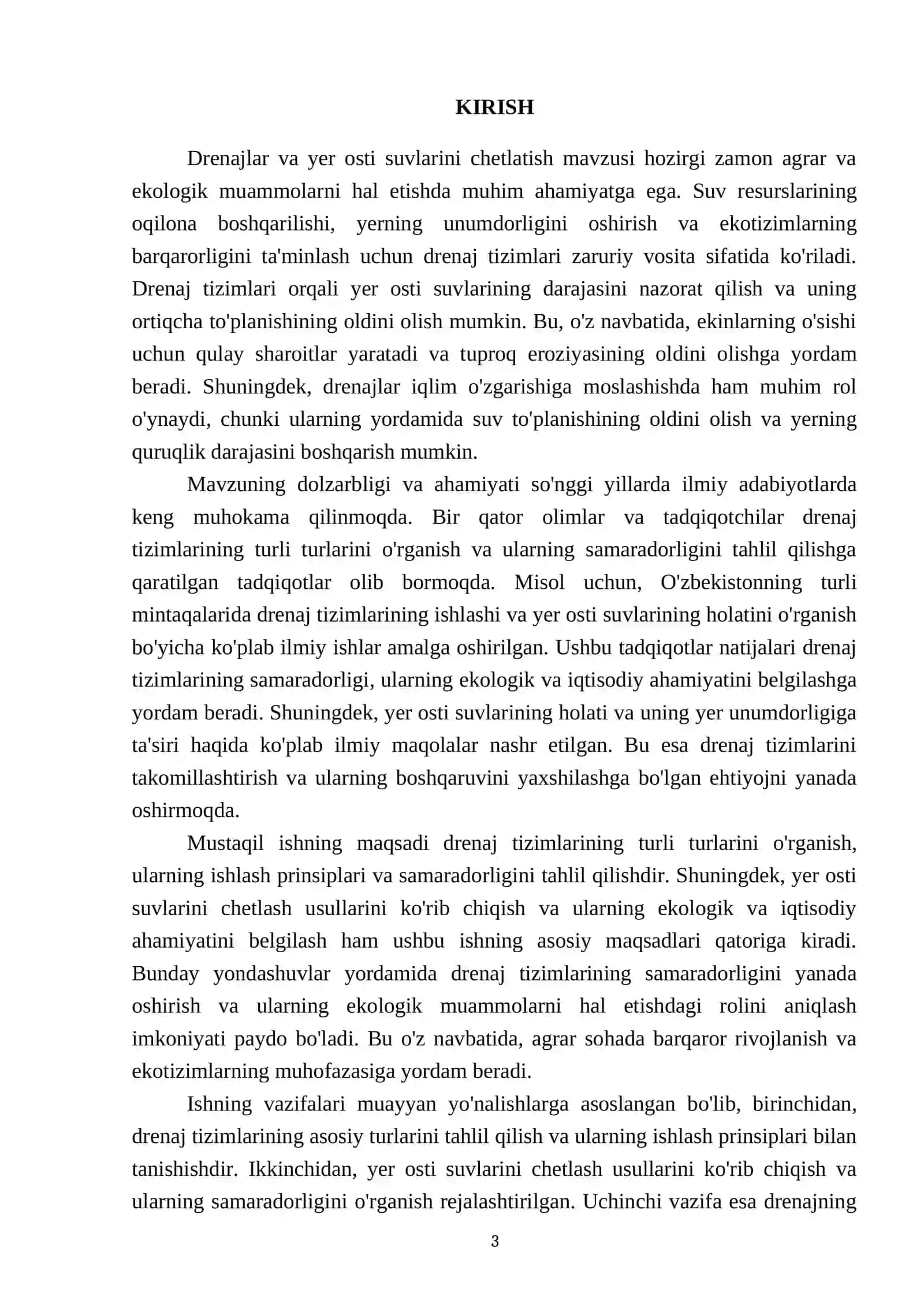 Drenajlar. Yer osti suvlarini chetlatish 3
