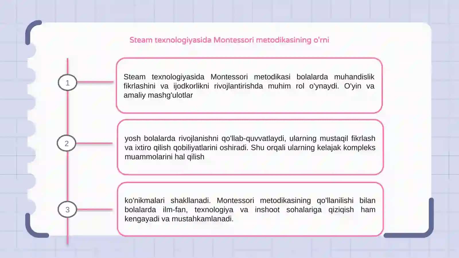 Steam texnologiyasida M.Montessori metodikasidan foydalanish 3