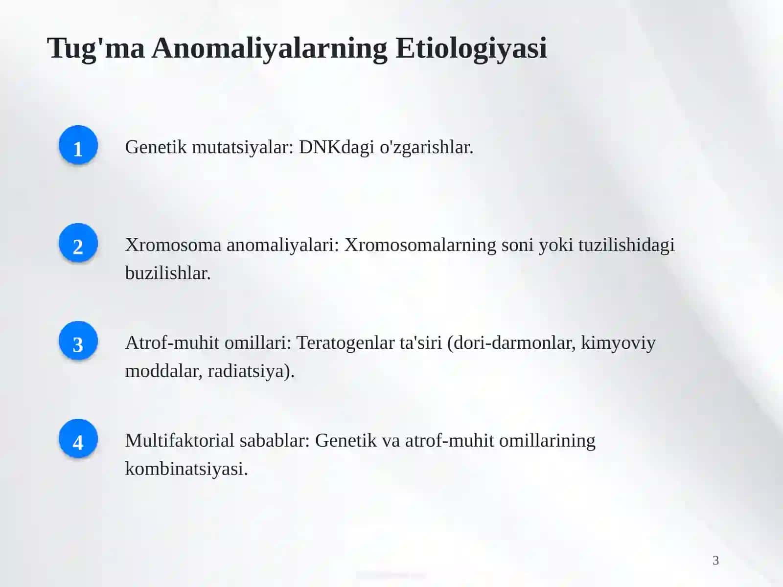 Tug'ma Anomaliyalar va Chala Tug'ilish Buzilishlari: Diagnostika va Davolash 3
