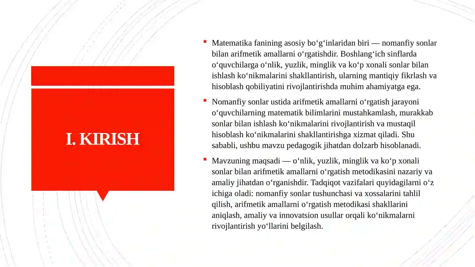 NOMANFIY SONLAR USTIDA ARIFMETIK AMALLARNI O'RGATISH METODIKASI 3