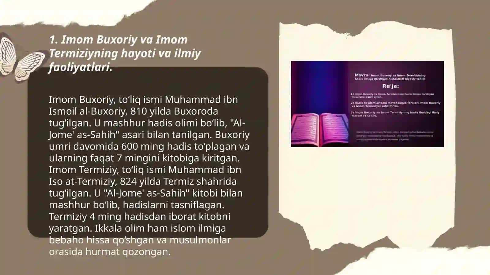 Imom Buxoriy va Imon Termiziyning hadis ilmiga qo'shgan hissalarini qiyosiy tahlili 3