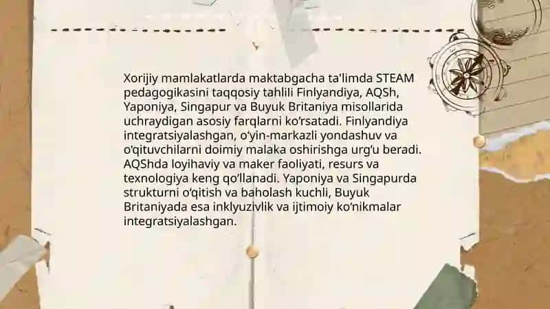 STEAM talim texnologiyasini maktabgacha talimda qõllash xorijiy tajribalar taxlili kamola 3