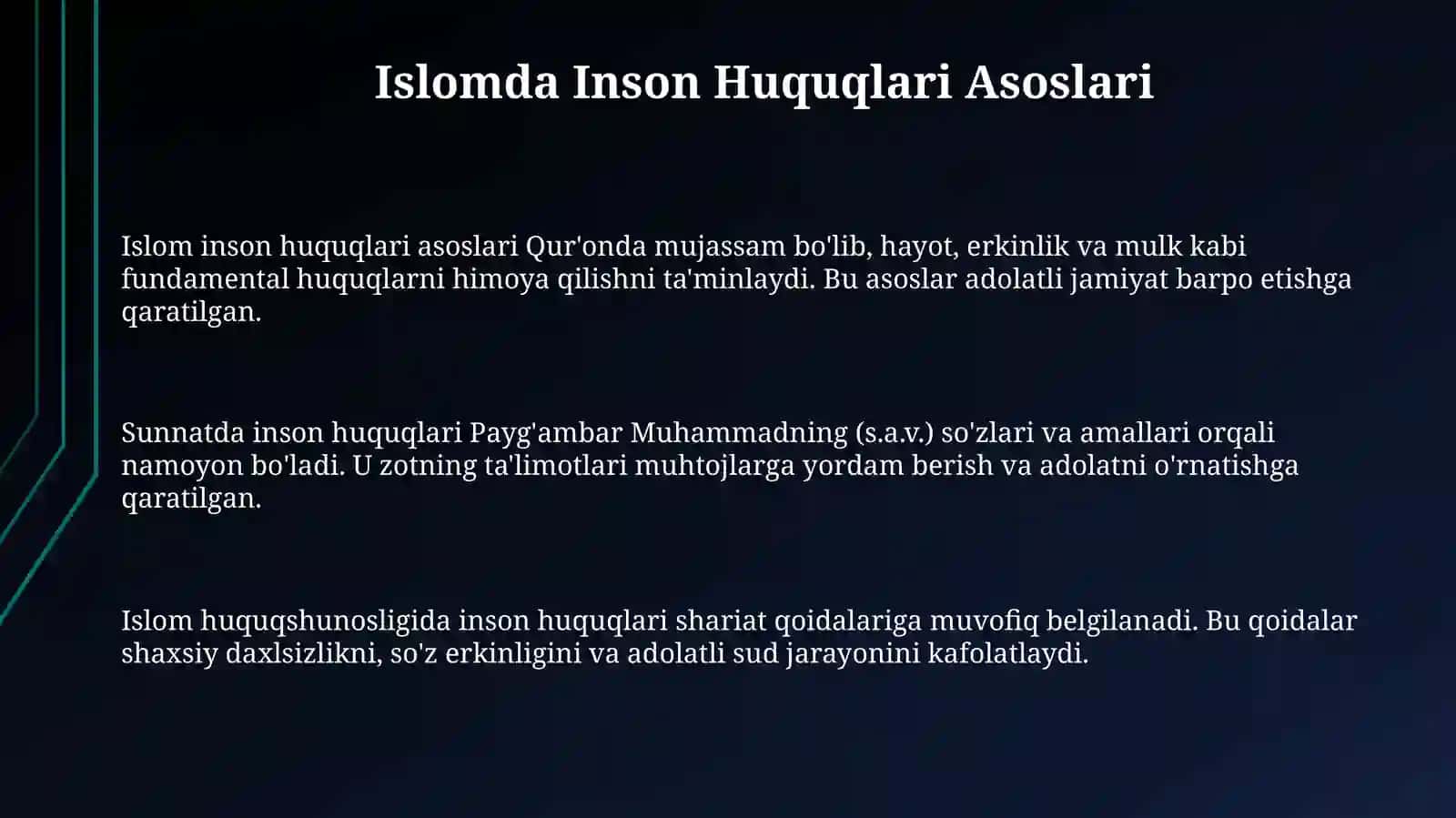 Islomda inson huquqlari va tolerantlik 3