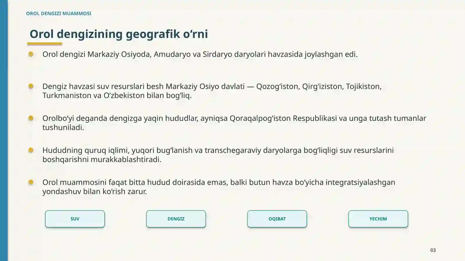 OROL DENGIZI MUAMMOSI 3