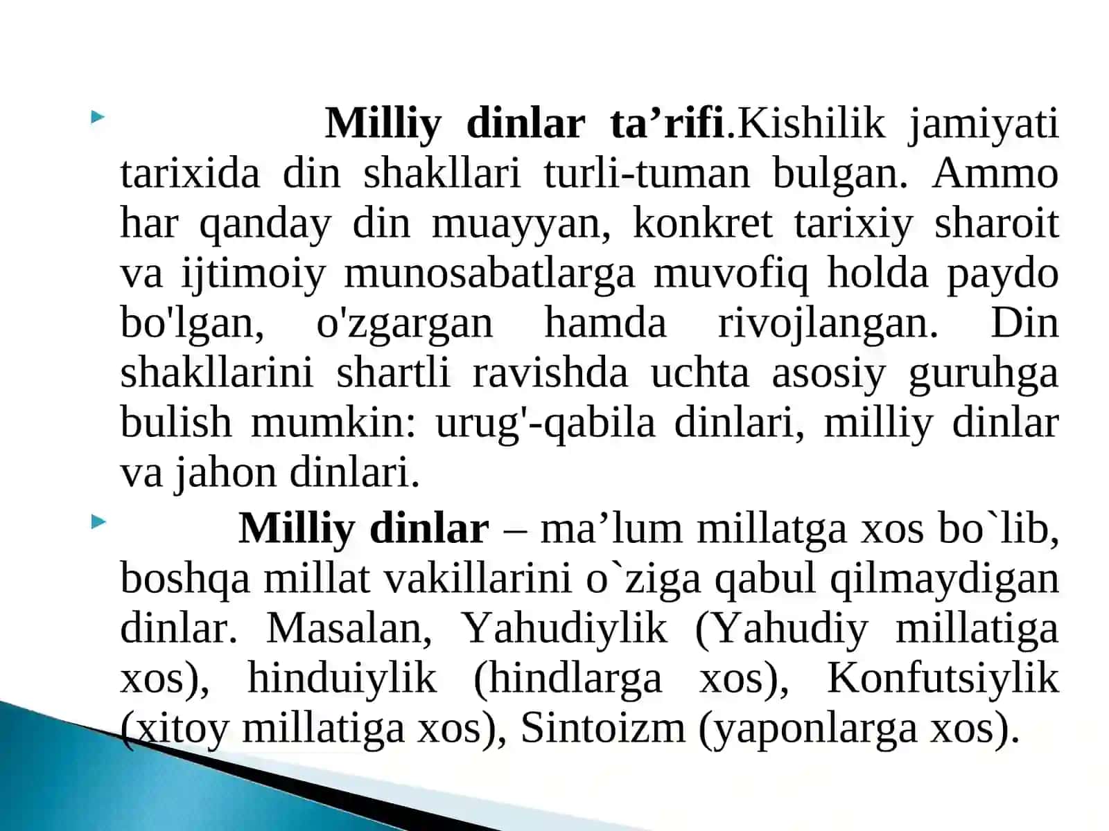 Milliy dinlar ta’rifi 3