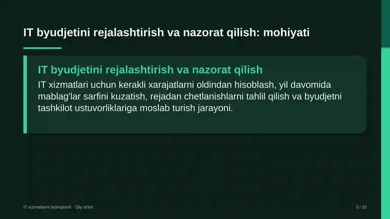 Distribyutorlik kompaniyalarida axborot texnologiyalari byudjetini rejalashtirish va nazorat qilish 3