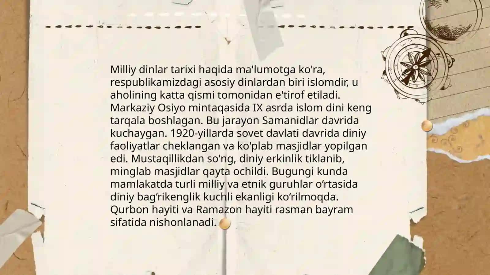 Milliy dinlar 3
