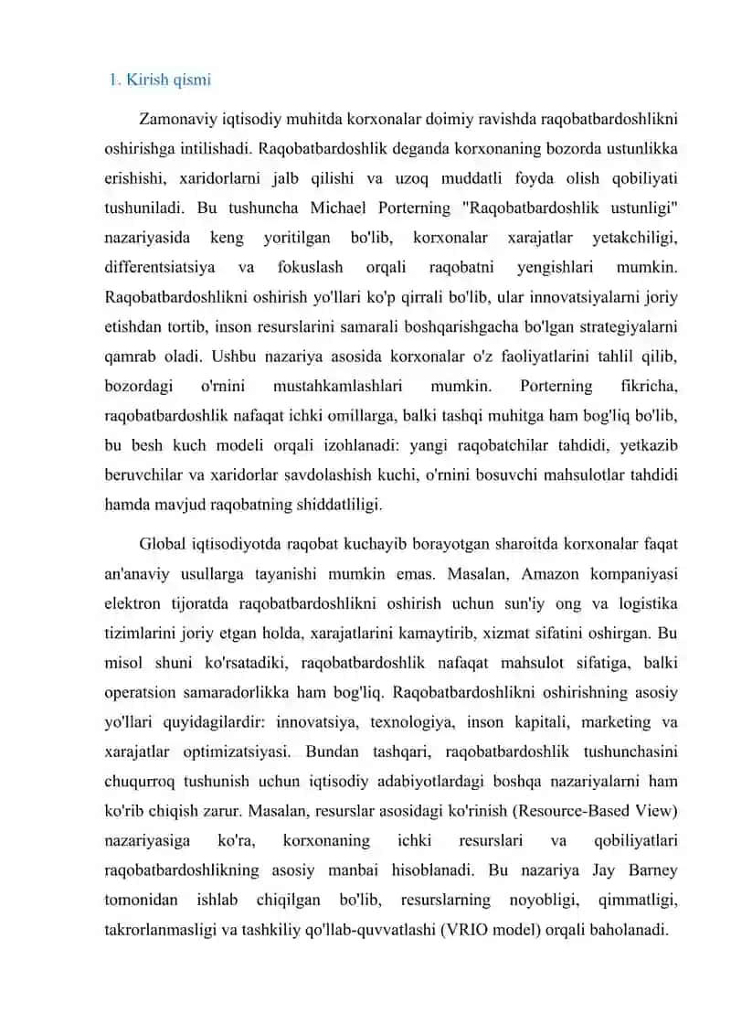 Korxona raqobatbardoshligini oshirish yo'llari 3