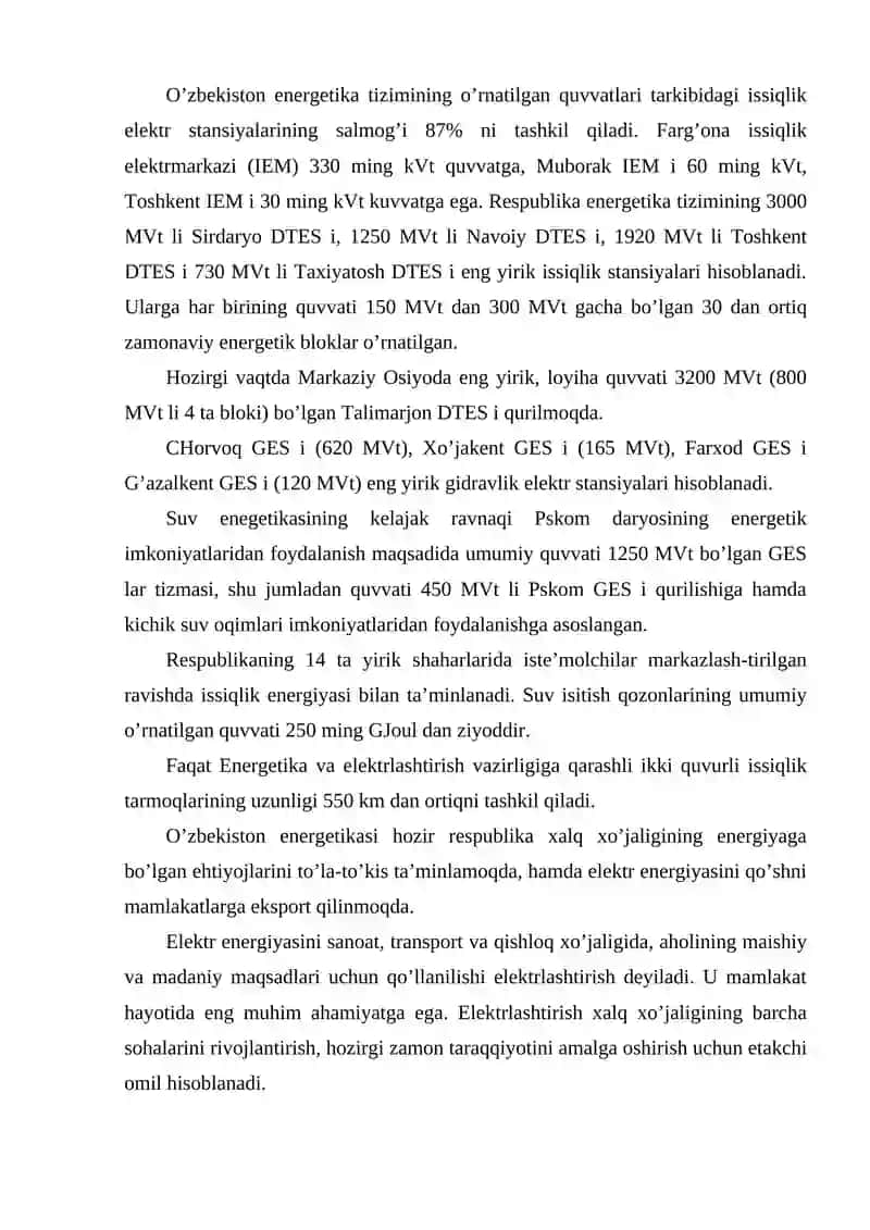 O'zbekistonda ko'mirning energetikada o'rni va ahamiyati 3