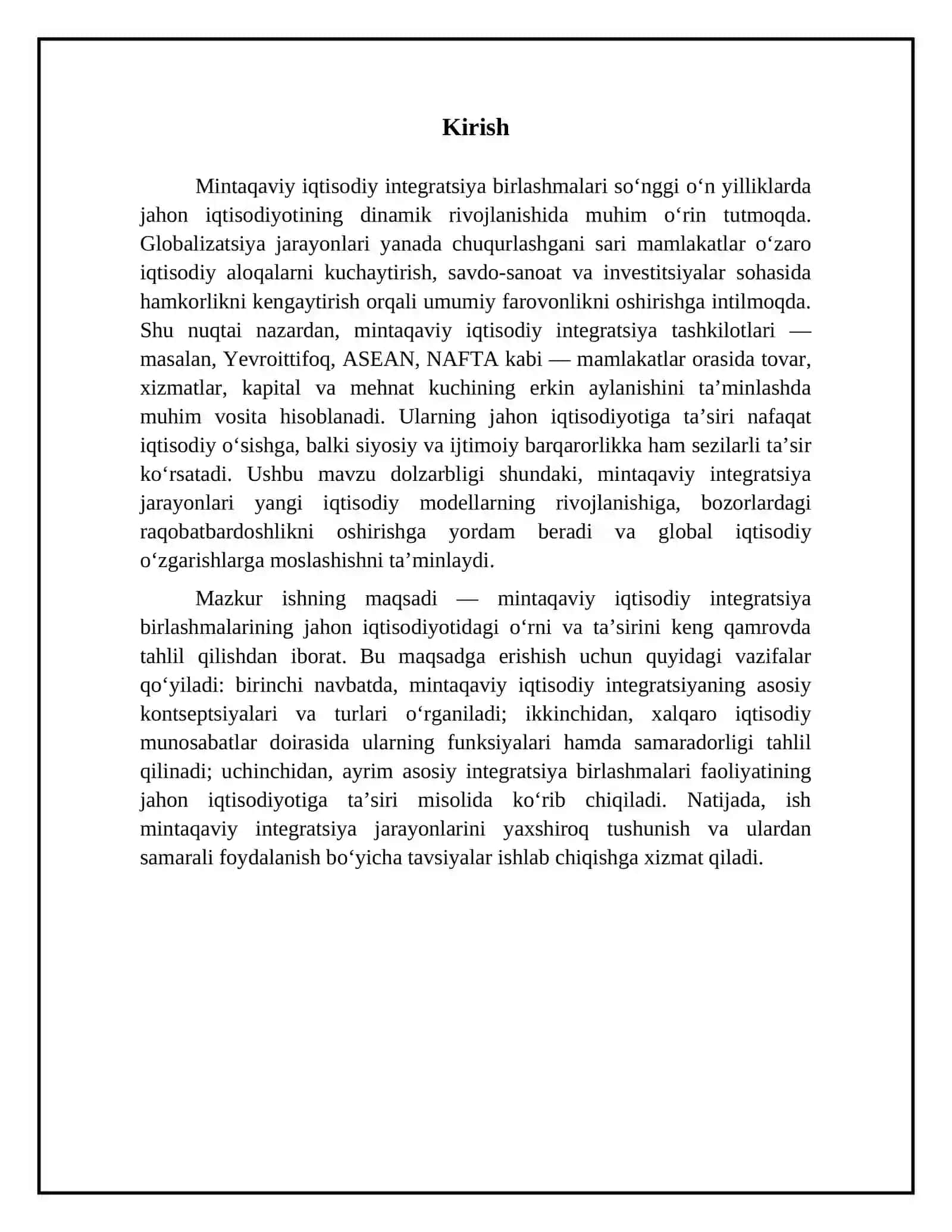 Mintaqaviy Iqtisodiy integratsiya birlashmalari 3