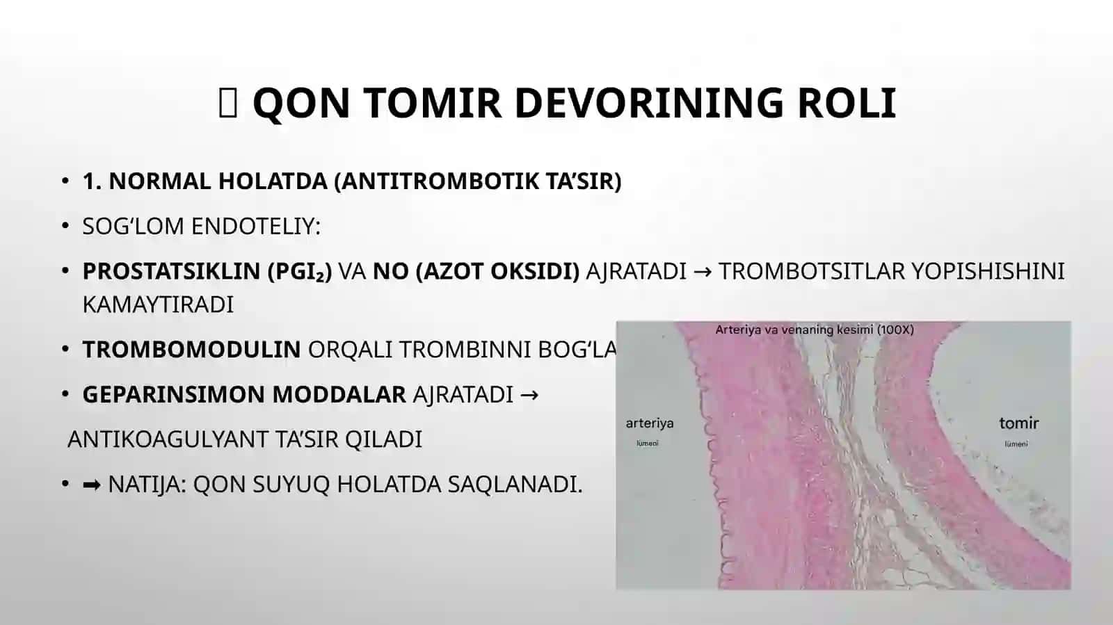Qon ivish tizimida qon tomir ahamiyati. Vazopatiyalar laborator diagnostikasi. 3