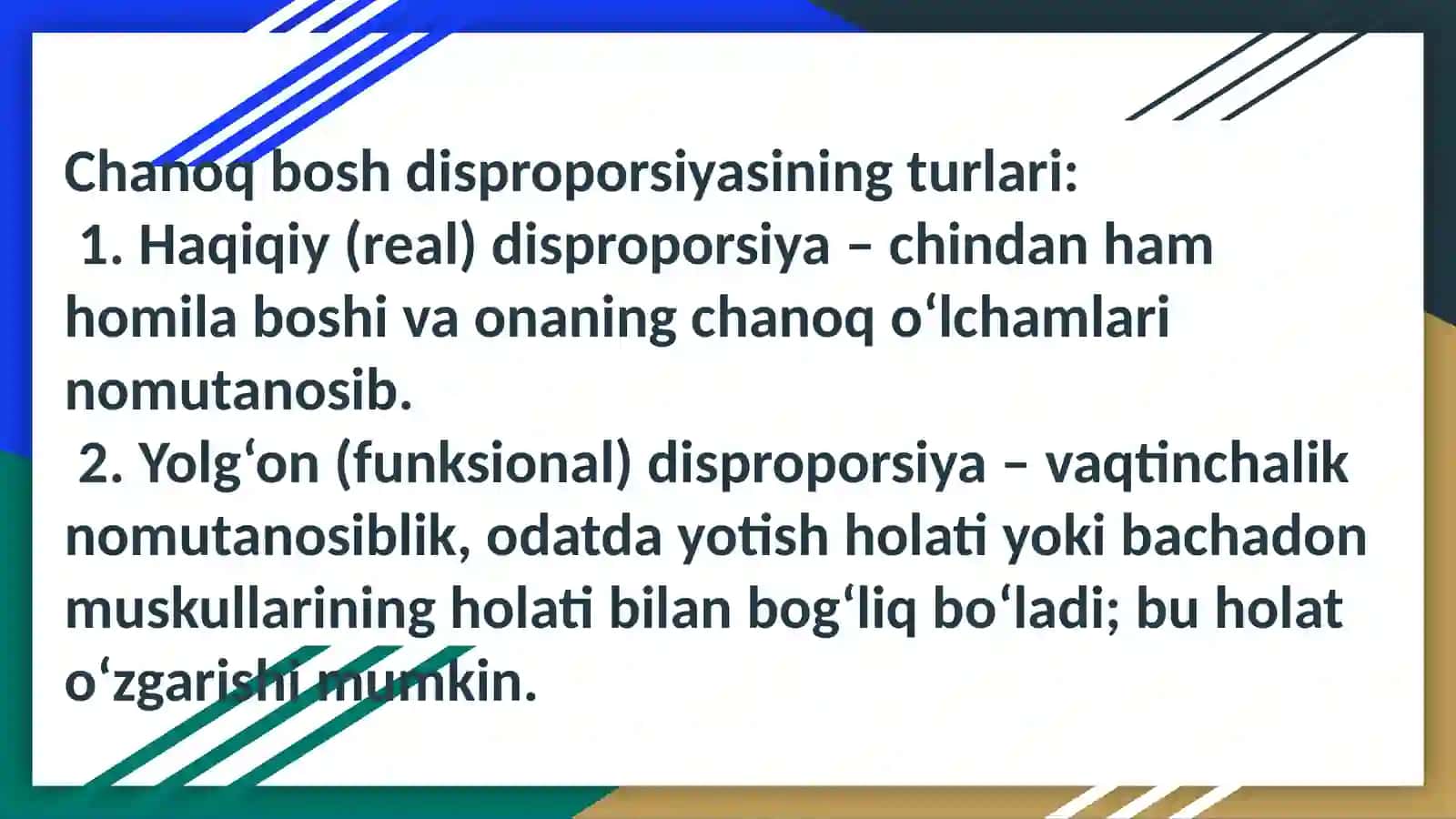 Chanoq bosh disproporsiyasi (CBD) 3