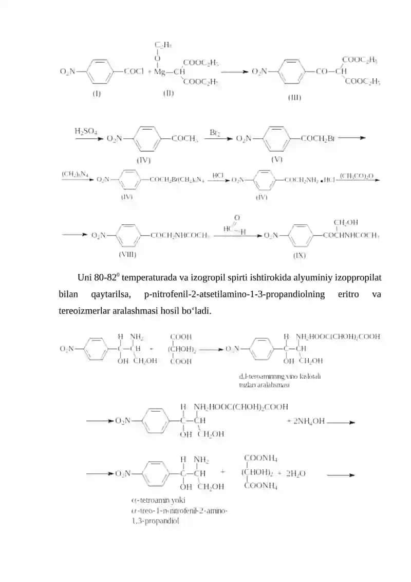 Levomitsetin va streptomitsitinlar olinishi tuzilishi va xossalari 3
