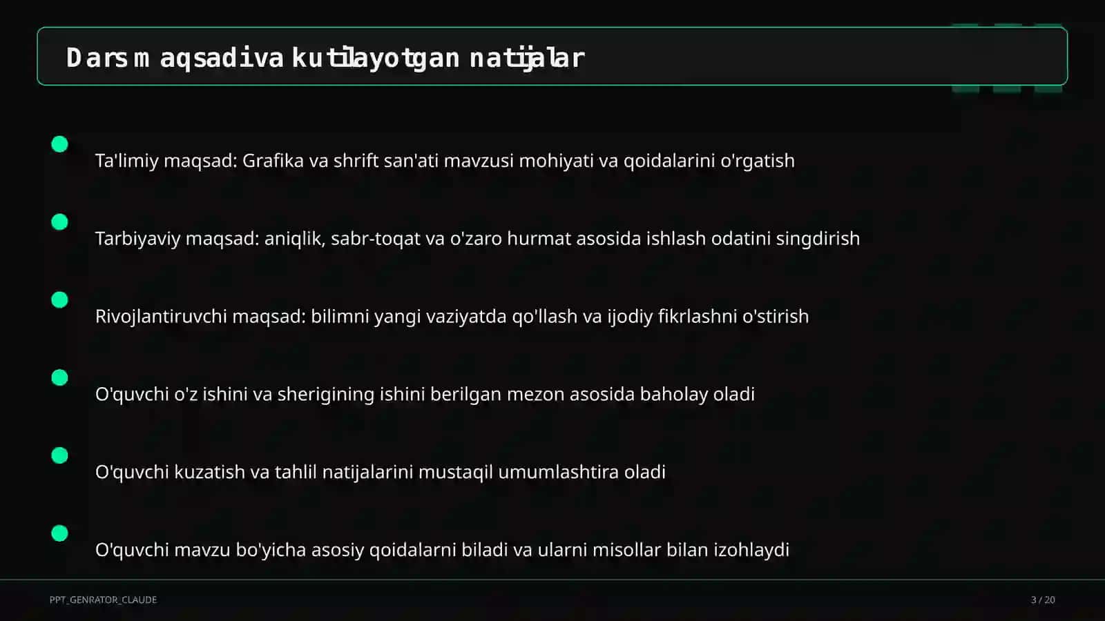Grafika va shrift san'ati (6-sinf) 3