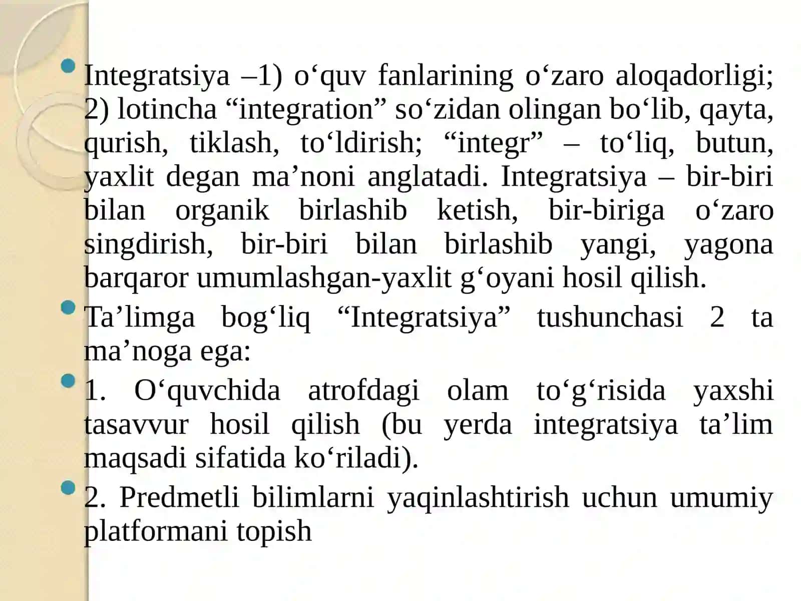 Boshlang’ich sinf texnologiya darslariga integratsion yondashuv, integratsiyalashgan ta’limning o’ziga xos hususiyatlari 3