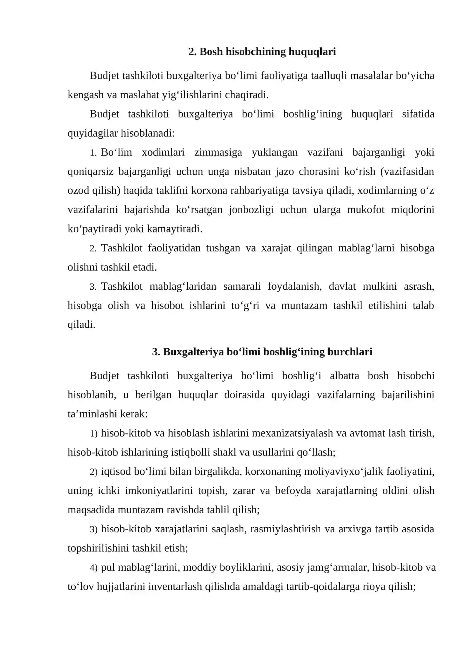 Bosh hisobchining huquq va majburiyatlari 3