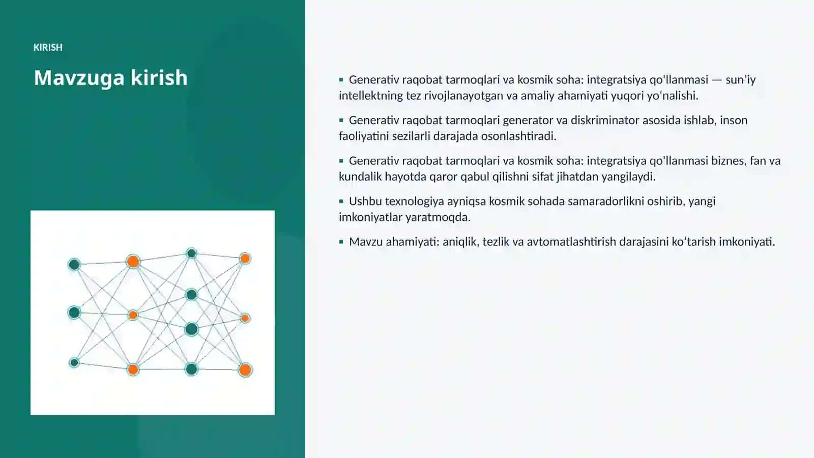 Generativ raqobat tarmoqlari va kosmik soha: integratsiya qo'llanmasi 3