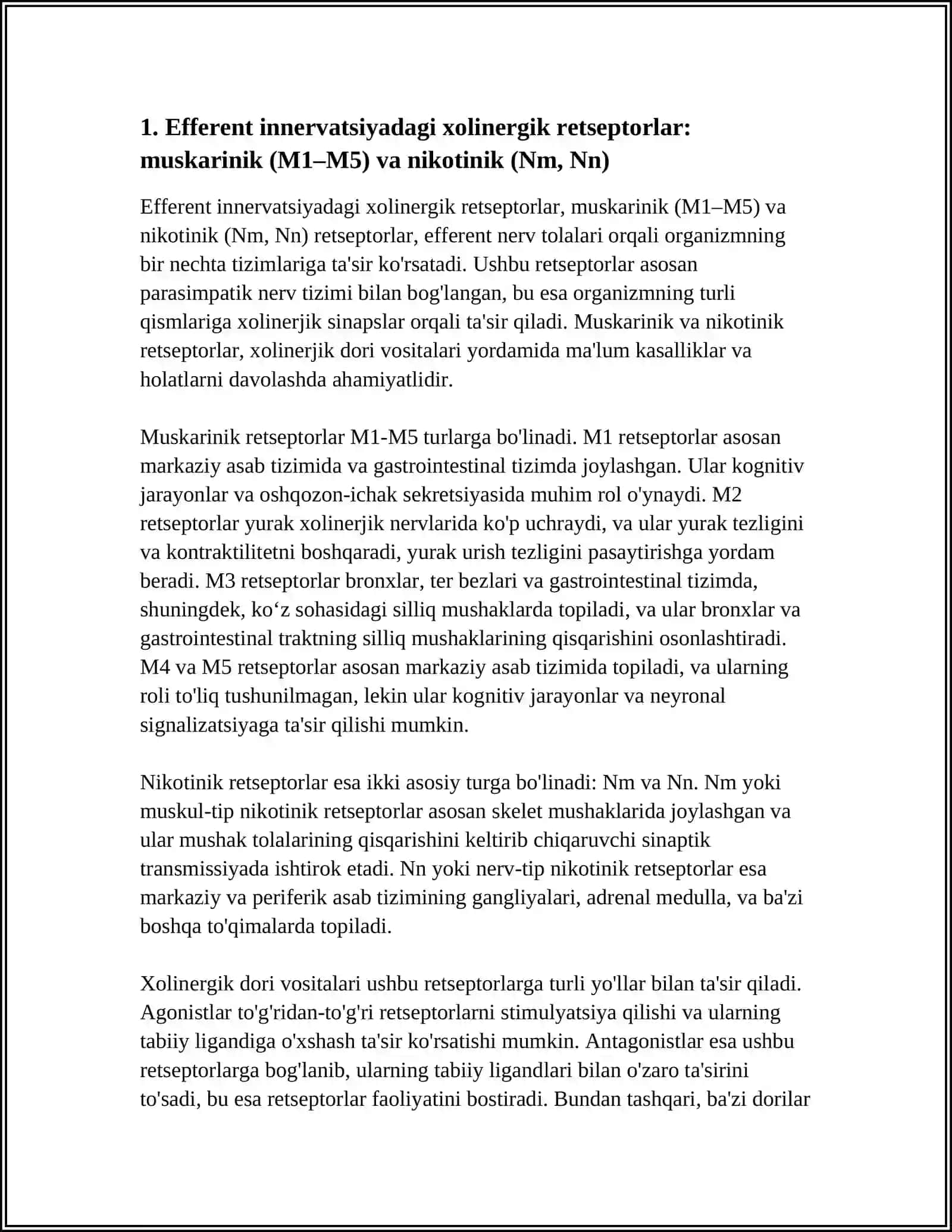 EFFERENT INERVATSIYAXOLINERGIK SINAPSLARGA TA’SIR ETUVCHI DORI VOSITALAR 3