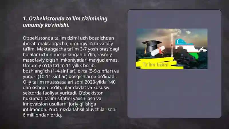 Oʻzbekiston va rivojlanayotgan mamlakatlar taʼlim tizimini tahlil qilish 3