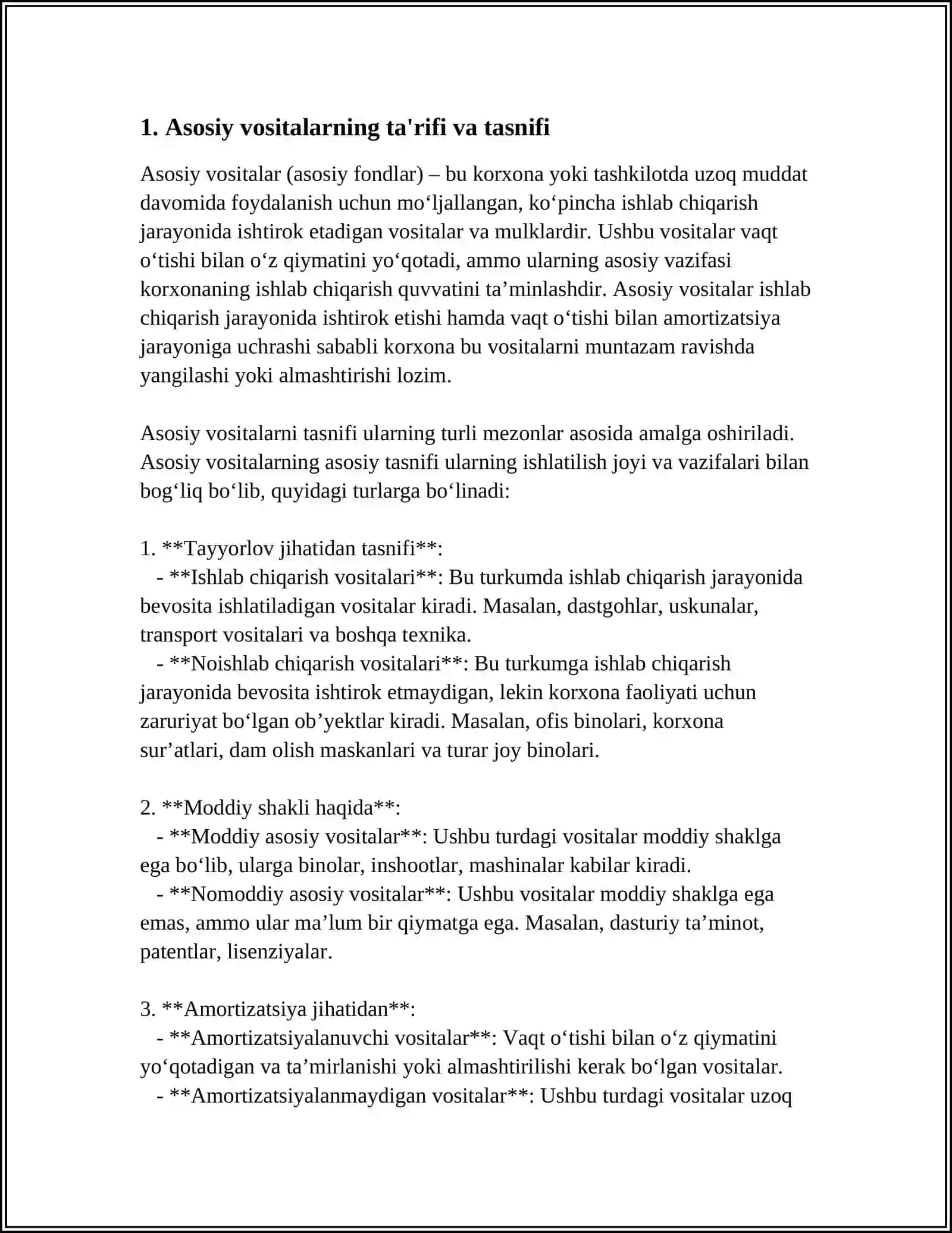 BANKLARDA ASOSIY VOSITALARNI HISOBGA OLISH 3