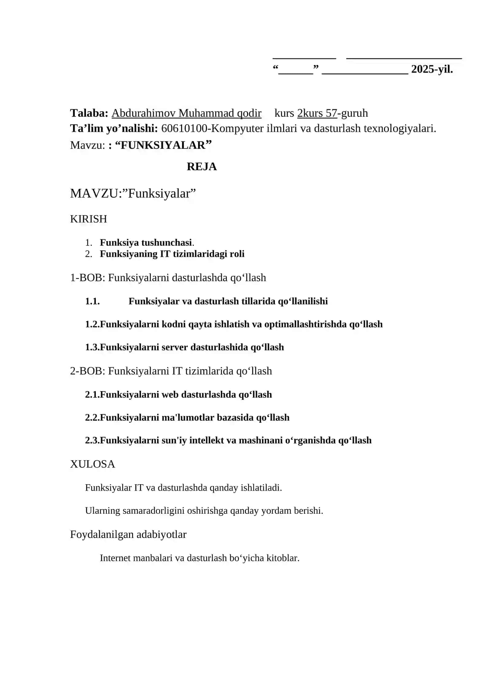 FUNKSIYALAR 3