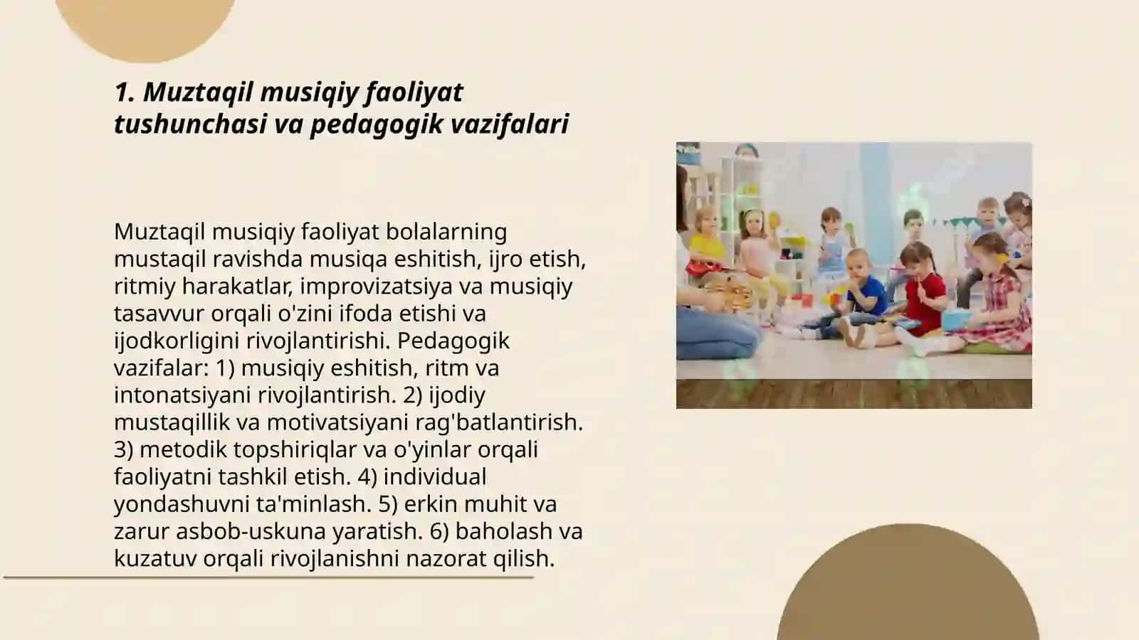 Bolalarning muztaqil musiqiy faoliyati mazmuni va unga rahbarlik qilish 3