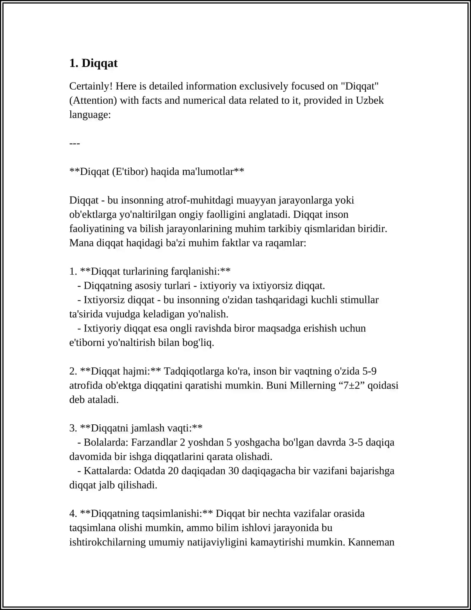 Diqqat (E'tibor) haqida ma'lumotlar 3