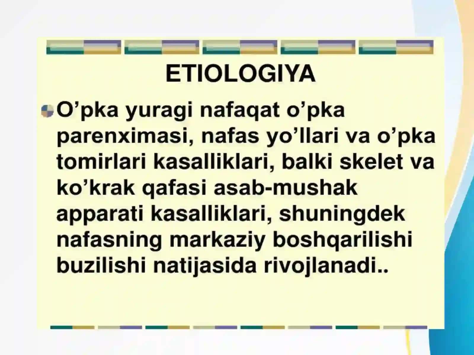 O’pka kasalligi natijasida yurak kasalliklari. 3