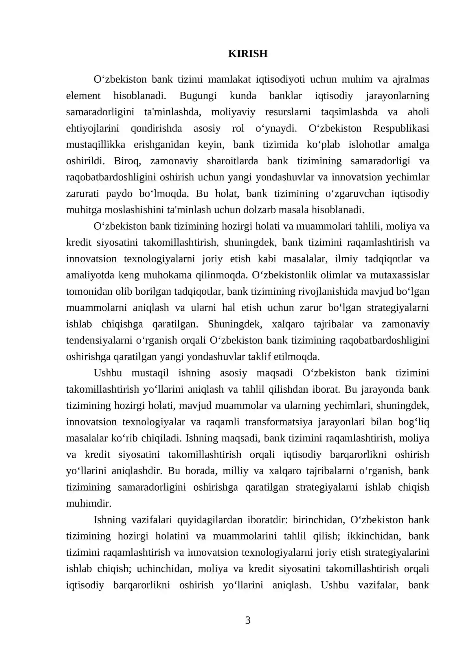 O‘zbekistonda bank tizimini takomillashtirish yo‘llari 3