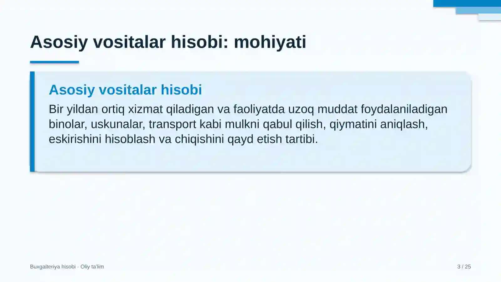 Davlat banklarida asosiy vositalar hisobi 3