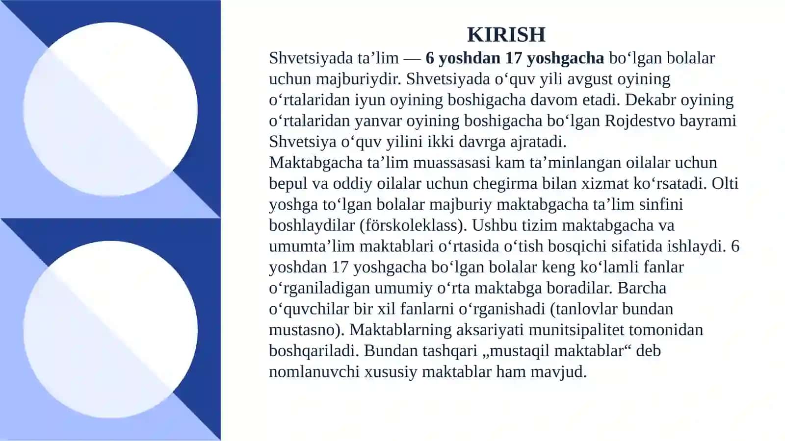 SHVETSARIYADA TA’LIM TIZIMI 3
