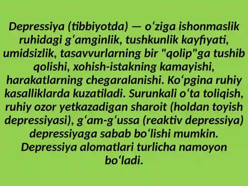 Bemorlarning ruhiy holati  depressiya, shok, qoʼrquv, choʼchish ipoxondriya, oʼzini aybdor his qilish  suitsidal fikrlash 3