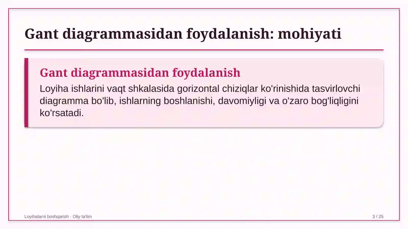xolding kompaniyalarida gant diagrammasidan foydalanish 1546 3