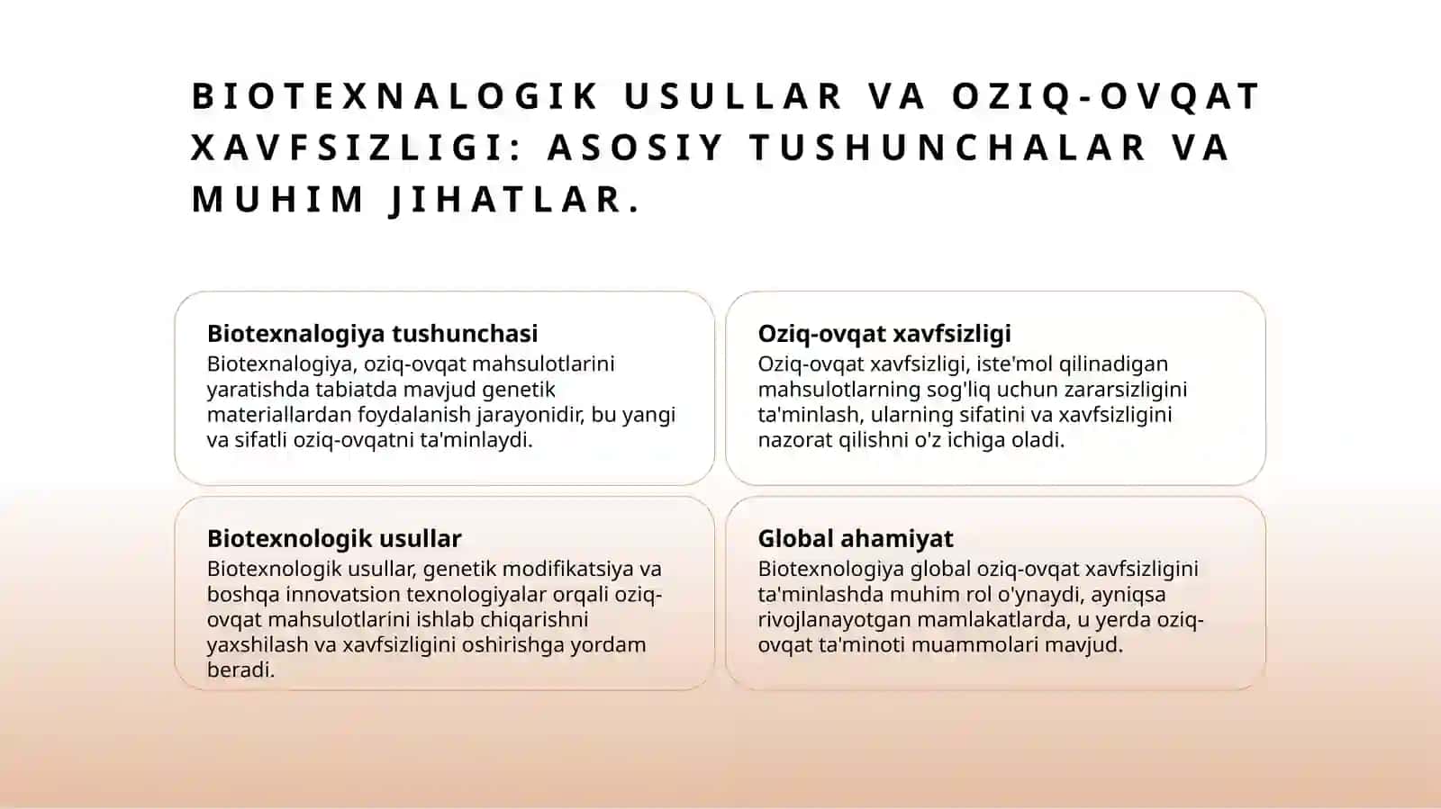 Biotexnalogik usulda olingan oziq ovqat mahsulotlarini genetik xavfsizligi 3