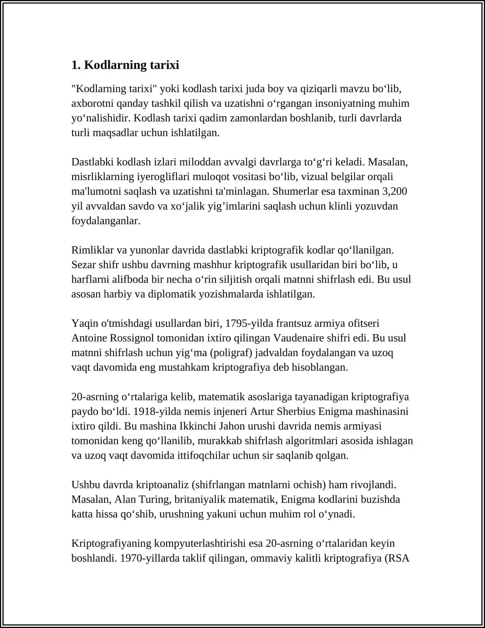 Kodlar Haqida 3