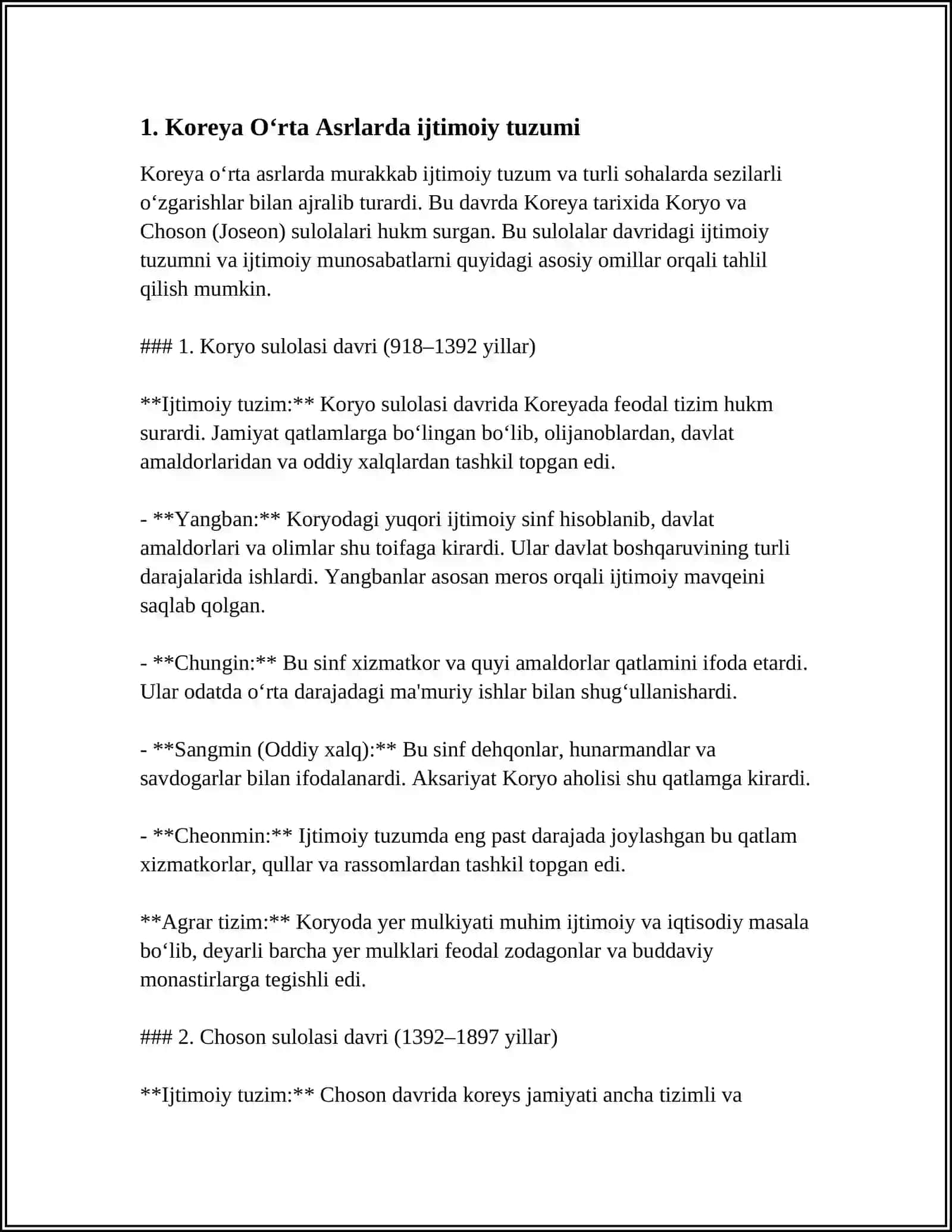 Koreya Oʻrta Asrlarda 3