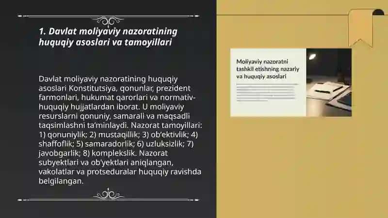 Davlat moliyaviy nazorat tamoyillari 3
