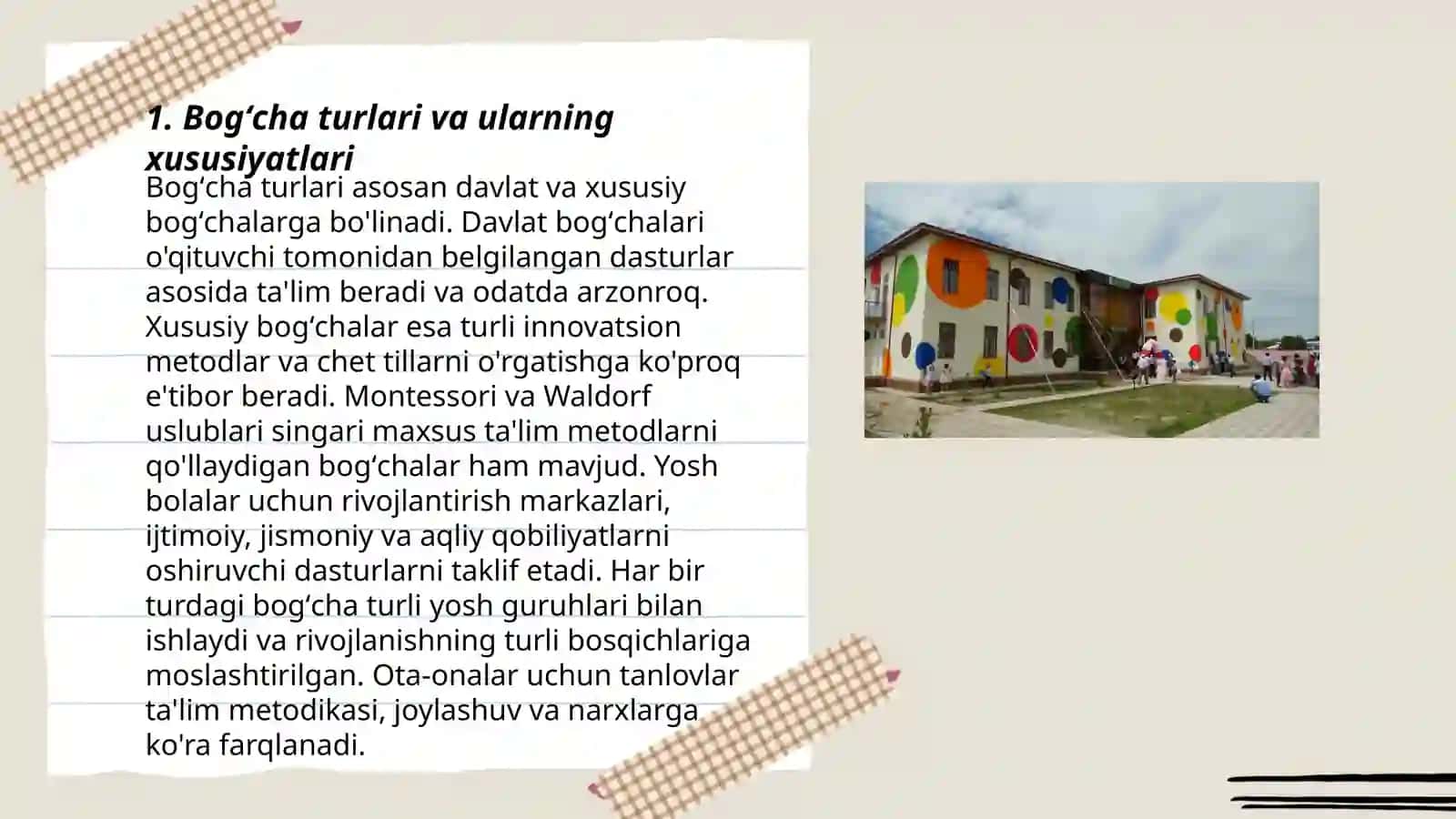Turli tipdagi maktabgacha taʼlim muassalarini tashkil tuzilmasi 3