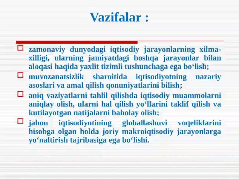 Zamonaviy dinamik makroiqtisodiyotning eng muhim bo'limi - "iqtisodiy sikllar nazariyasi" 3