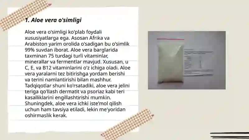 Aloe vera o'simligi 3