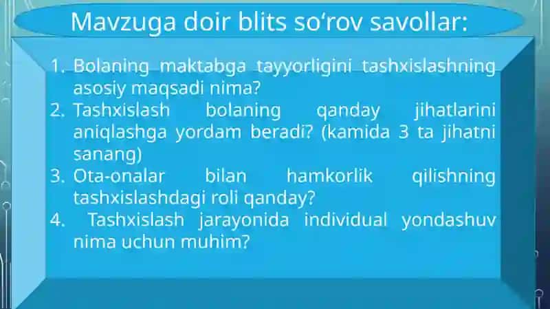 Bolaning Maktabda Ta'lim Olishga Tayyorligini Tashxislashning Maqsad va Vazifalari 3