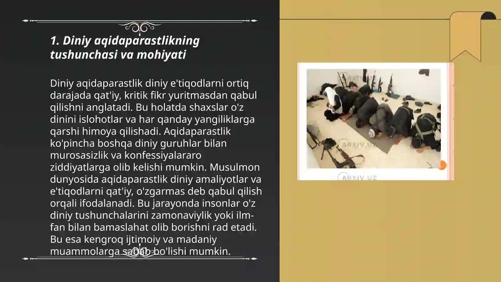 Diniy aqidaparastlik (fanatizm), ekstremizm paydo boʻlishining ijtimoiy-tarixiy zaminlari va rivojlanishi 3