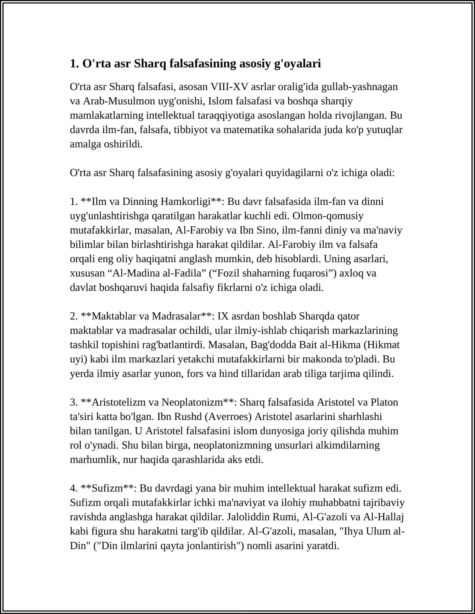 O'RTA ASR SHARQ FALSAFASI VA UYG'ONISH DAVRI XUSUSIYATLARI 3