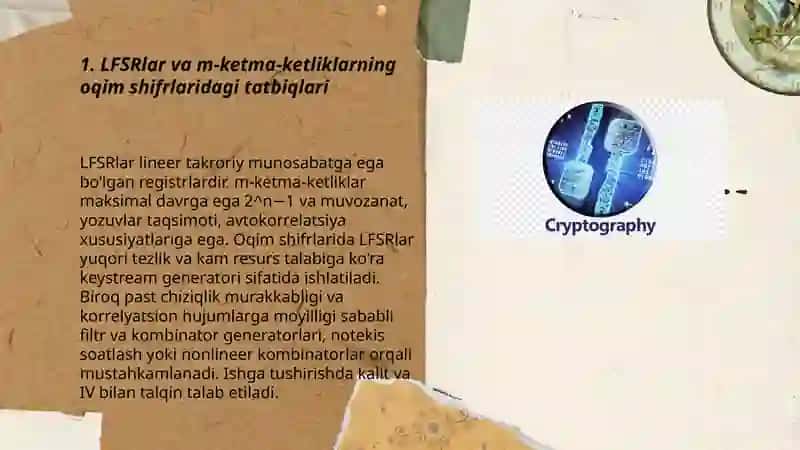 Kriptografiyada sonli ketma-ketliklarning tatbiqlari 3