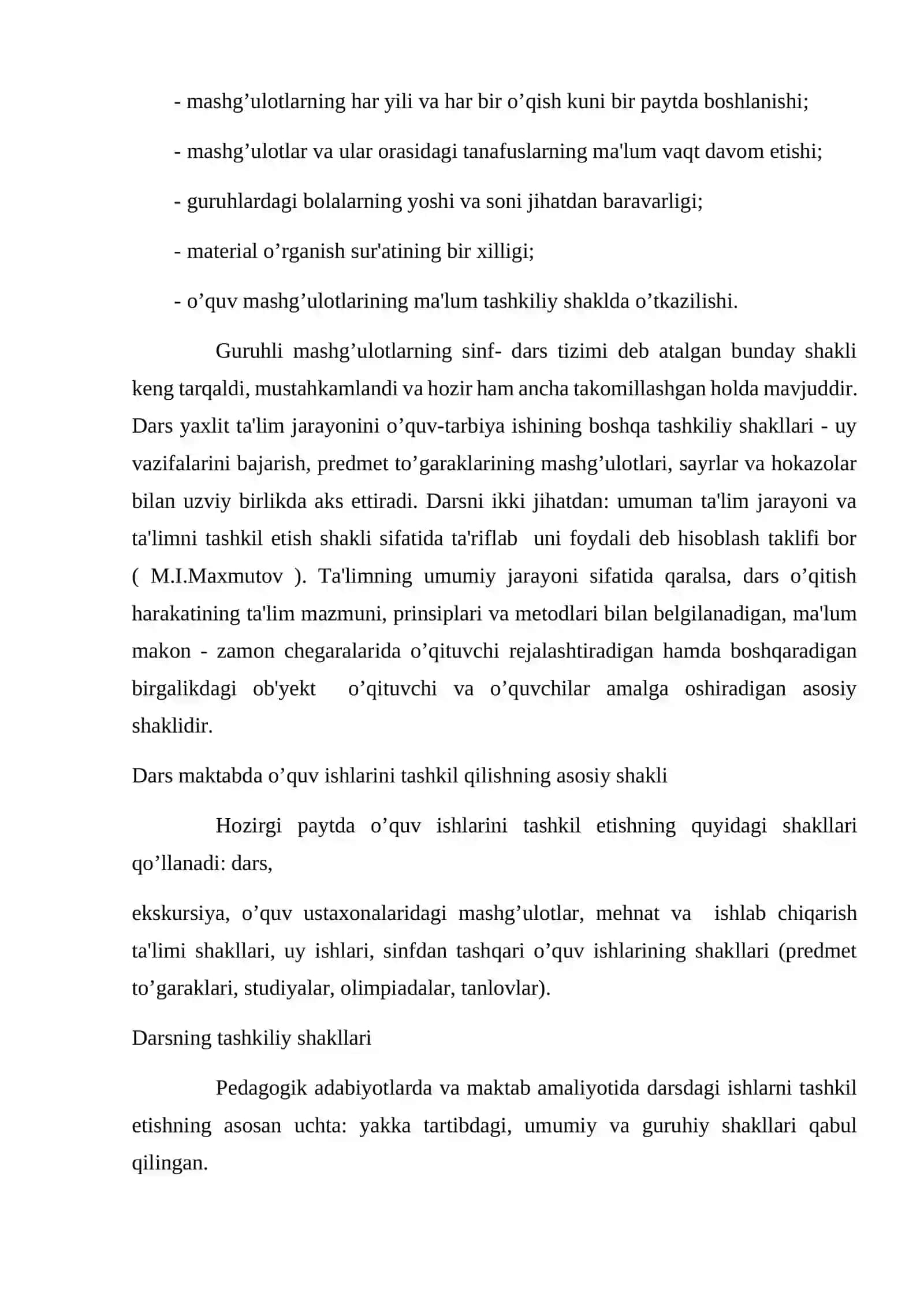 O'quv va pedagogik ahamiyatini tashkil etish shakillari 3