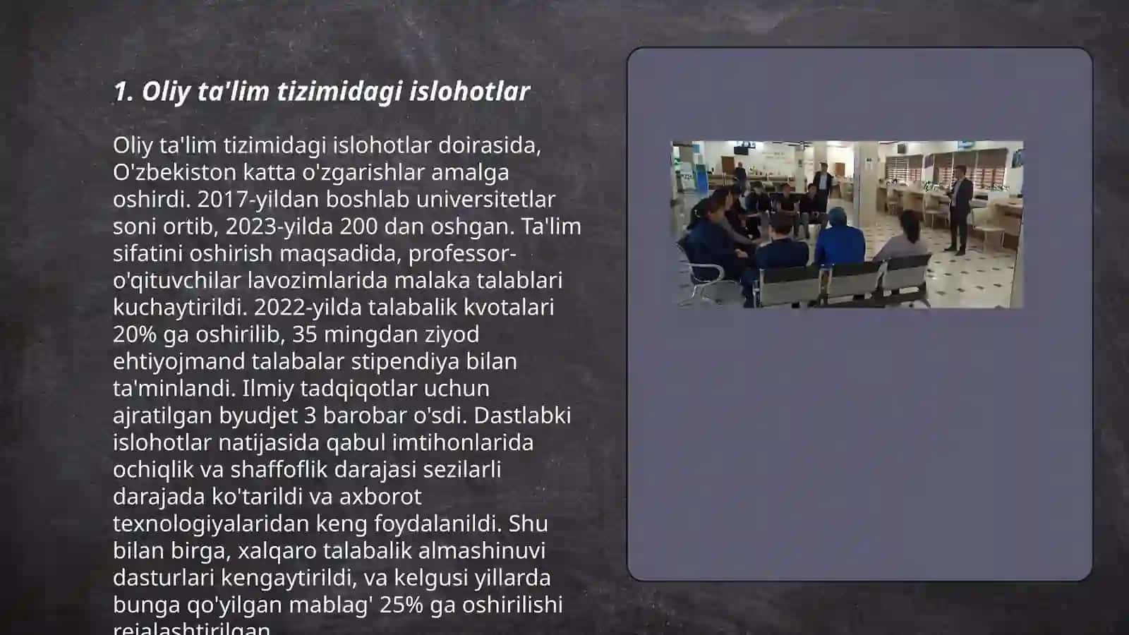 O'zbekiston Respublikasida Ta'lim Sohasidagi Islohotlar 3