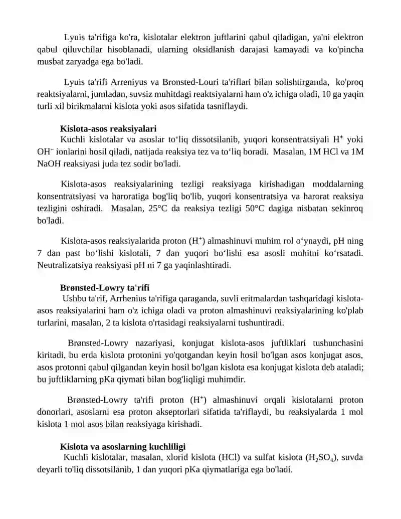 Kislota va asoslar haqidagi hozirgi tasavvurlar 3