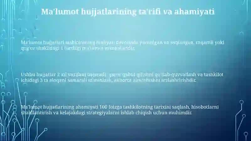 Ma'lumot-axborot hujjatlari 3